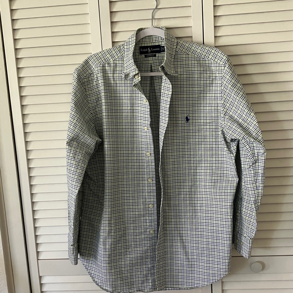 Ralph Lauren Long Sleeve Button-Down Oxford Style Plaid Shirt size‎ 16 32/33